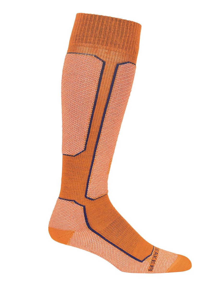 Chaussettes Icebreaker Merino Ski+ Light Over the Calf Femme Orange Beige | FR 1438ILHS